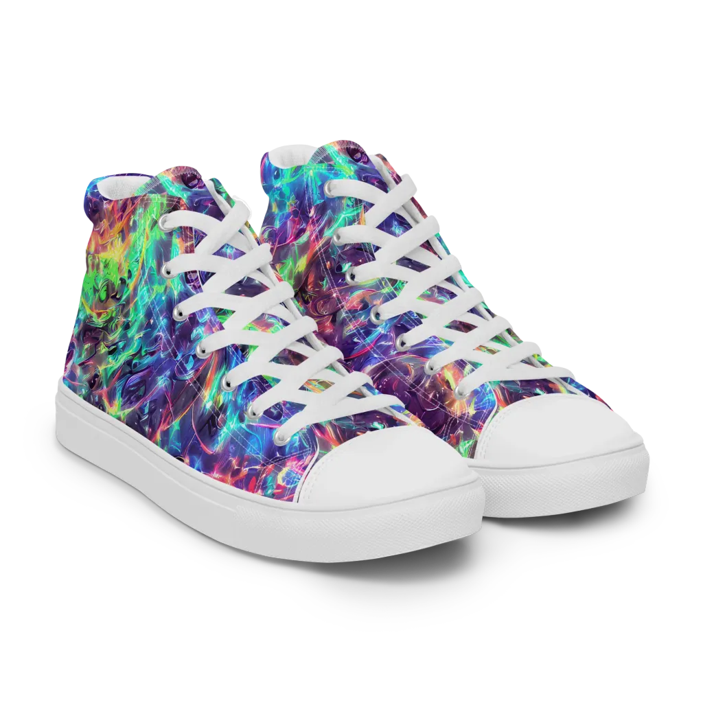 Spectral Voltage on Women's High Top Canvas Shoes — Right Front