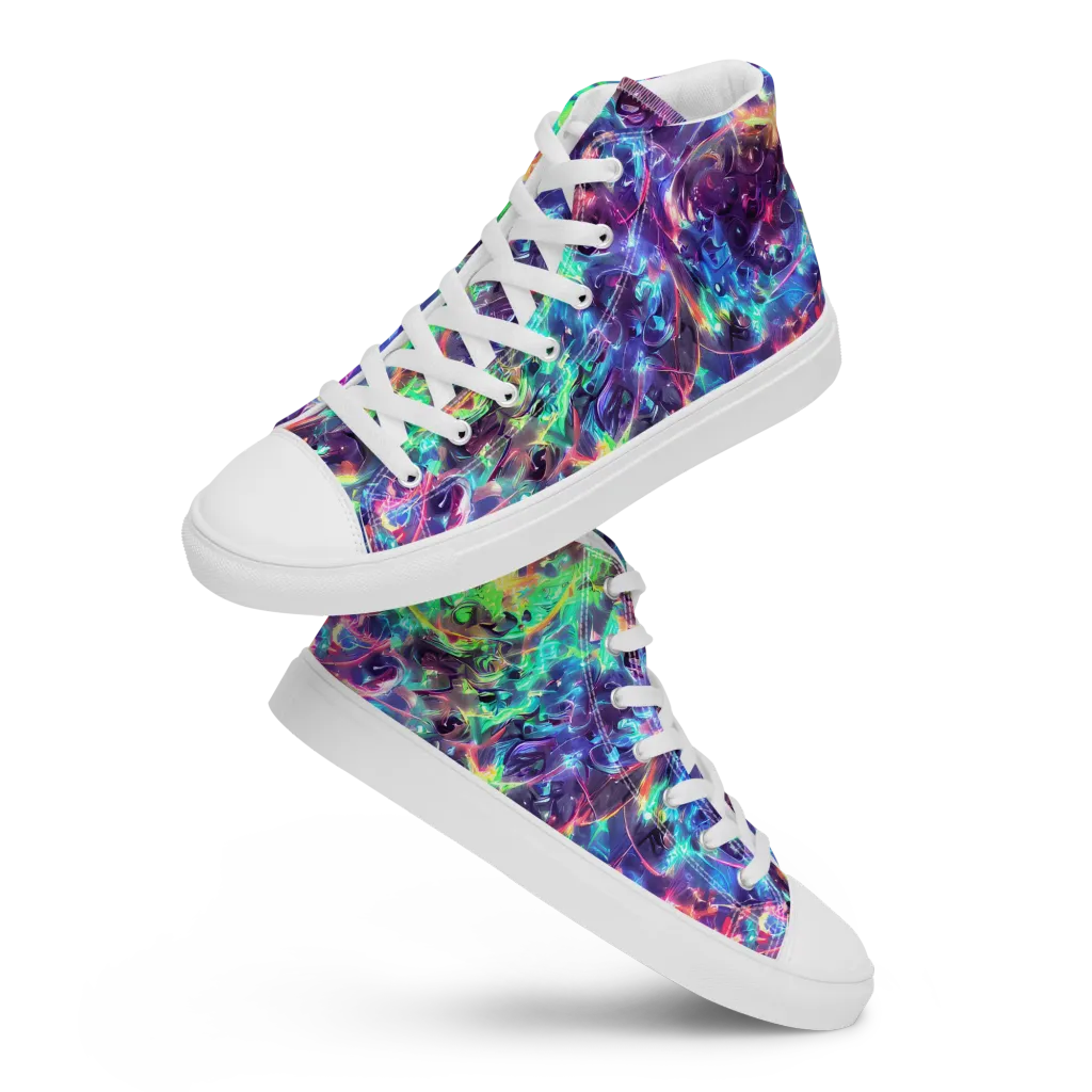 Spectral Voltage on Women's High Top Canvas Shoes — Front
