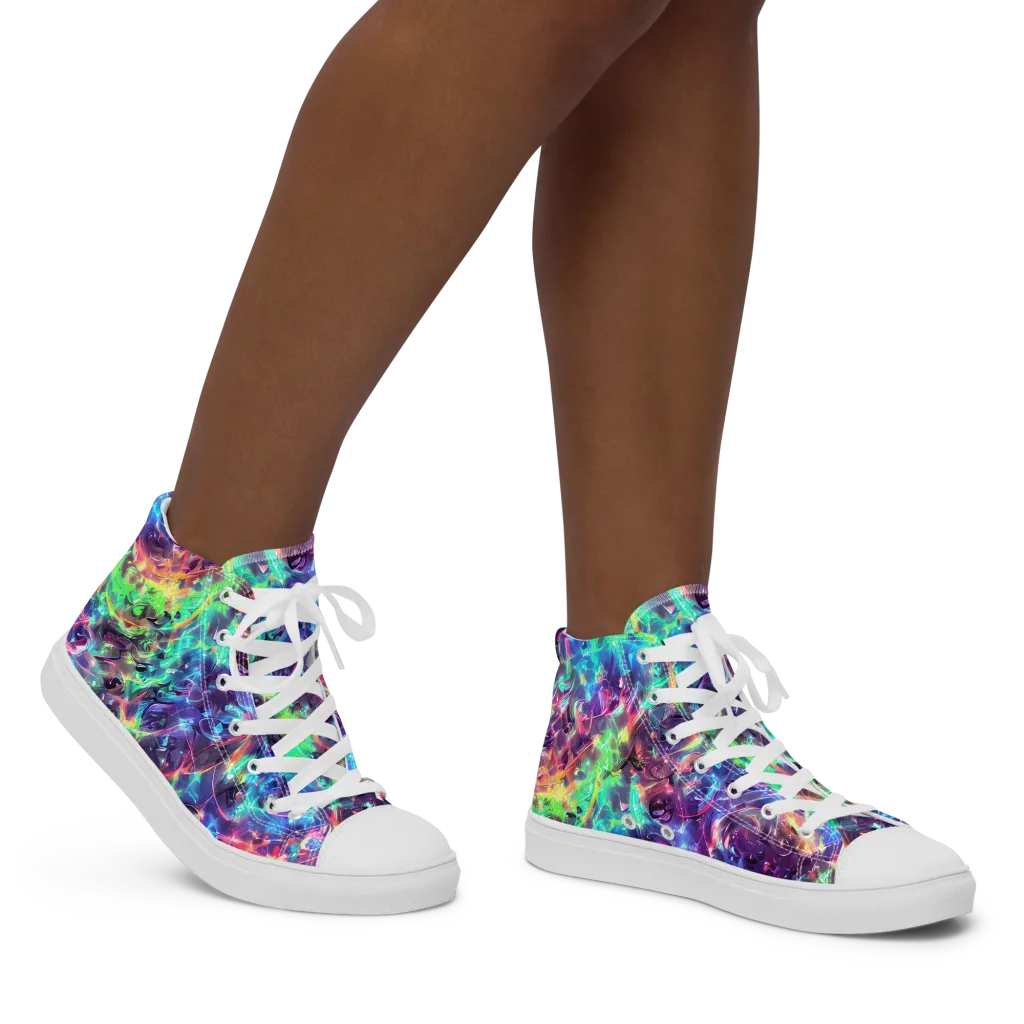 Spectral Voltage on Women's High Top Canvas Shoes — Right