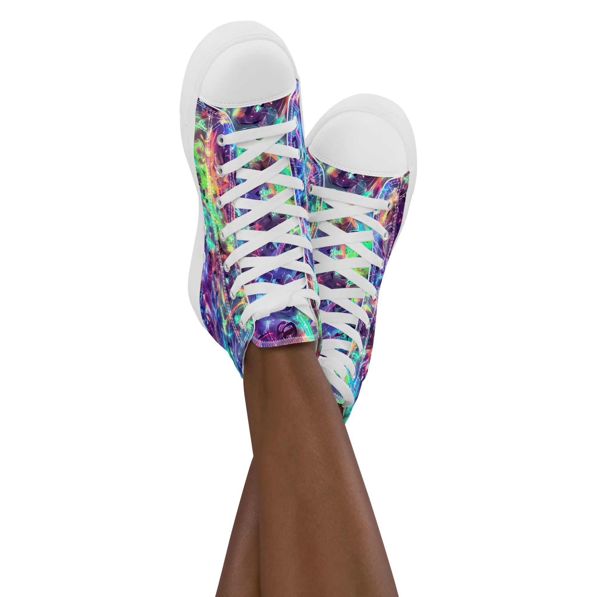Spectral Voltage on Women's High Top Canvas Shoes — Front