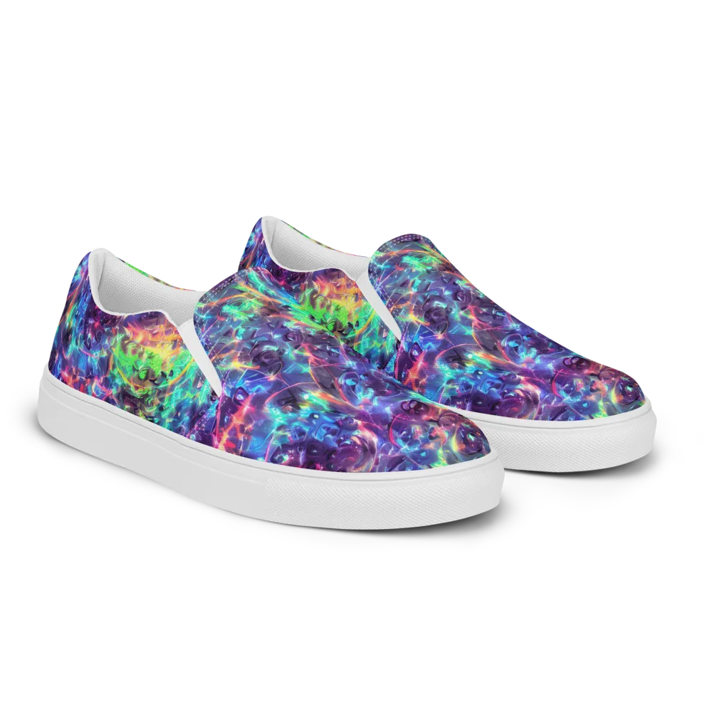 Spectral Voltage on Men's Slip-On Canvas Shoes — Right Front