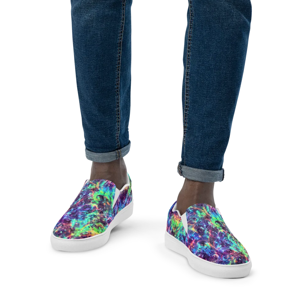 Spectral Voltage on Men's Slip-On Canvas Shoes — Front