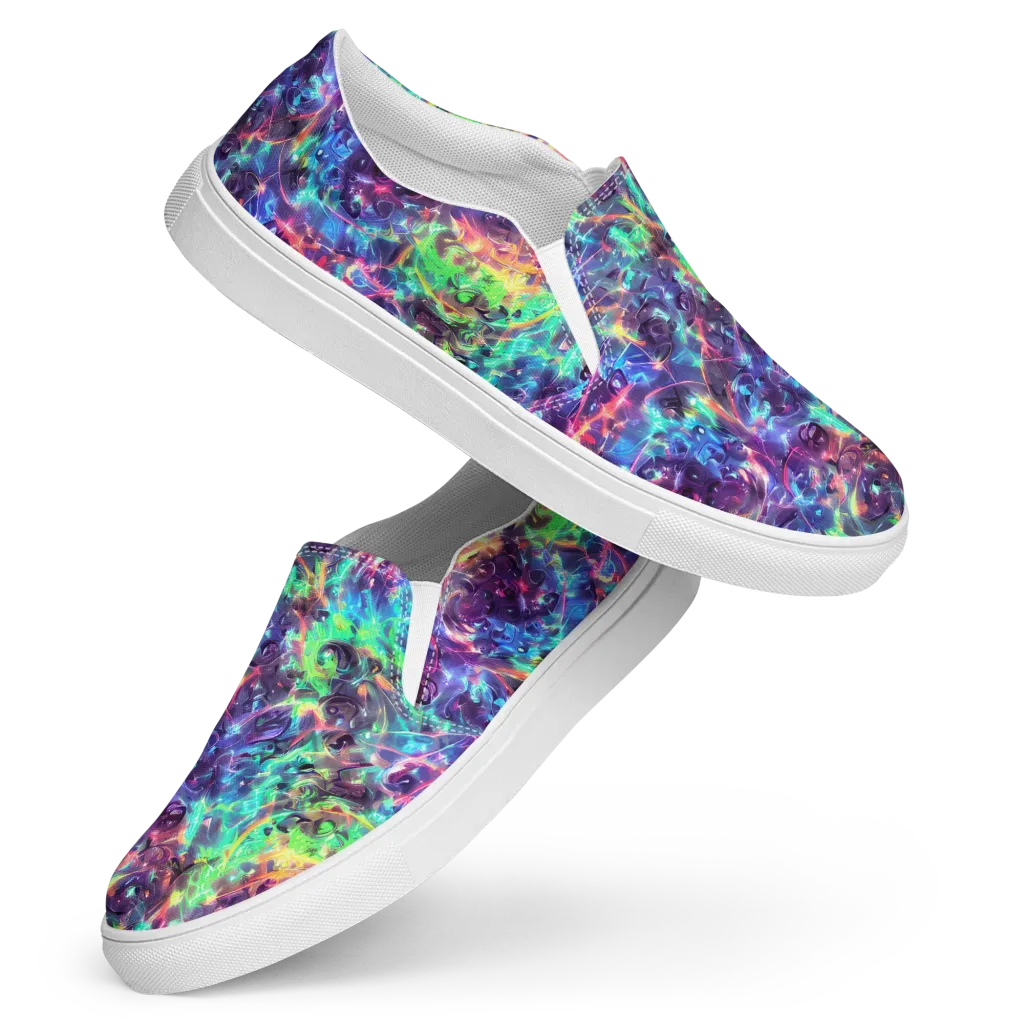 Spectral Voltage on Women's Slip-On Canvas Shoes — Front