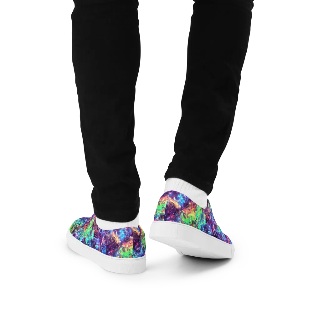 Spectral Voltage on Men's Lace-Up Canvas Shoes — Back