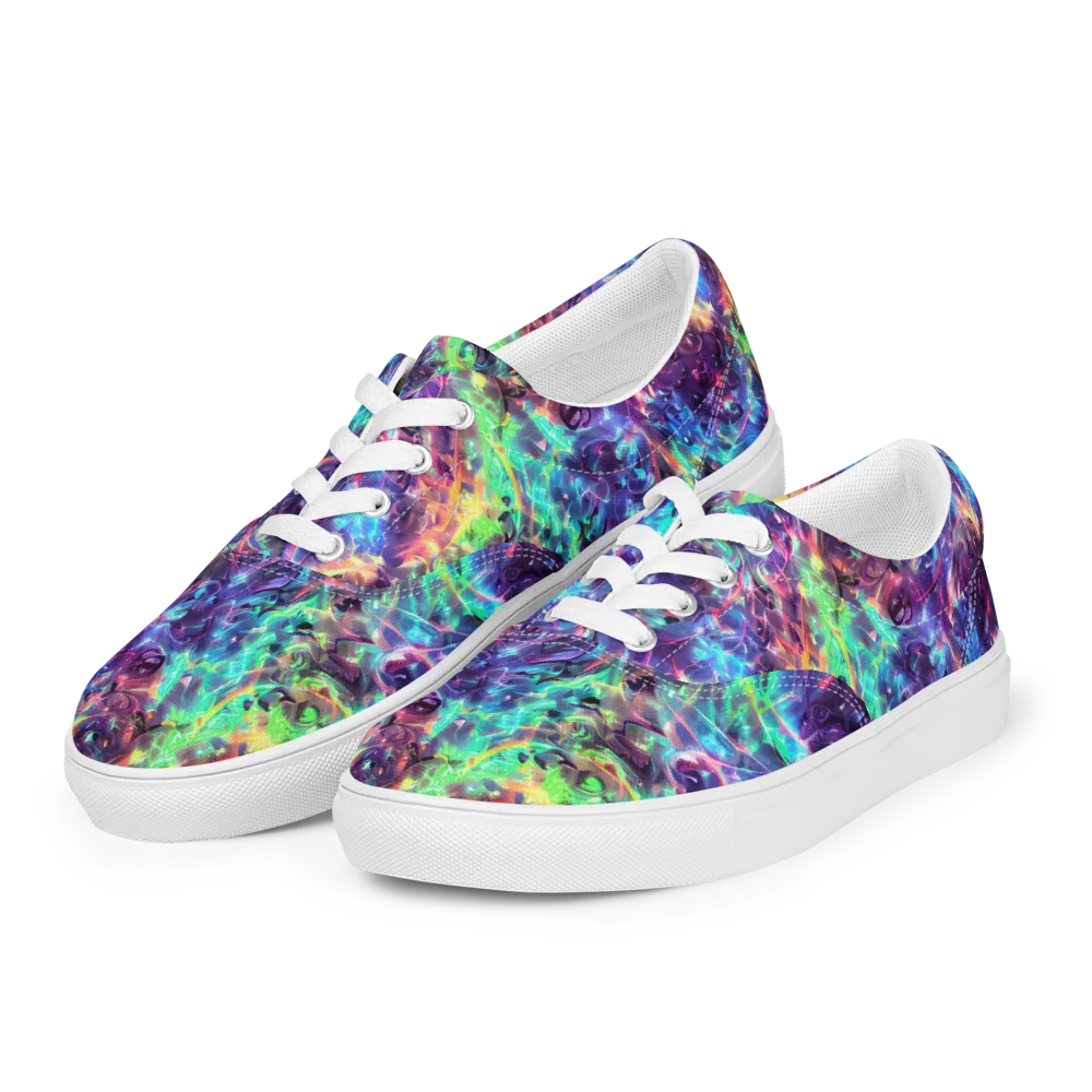Spectral Voltage on Men's Lace-Up Canvas Shoes — Left Front