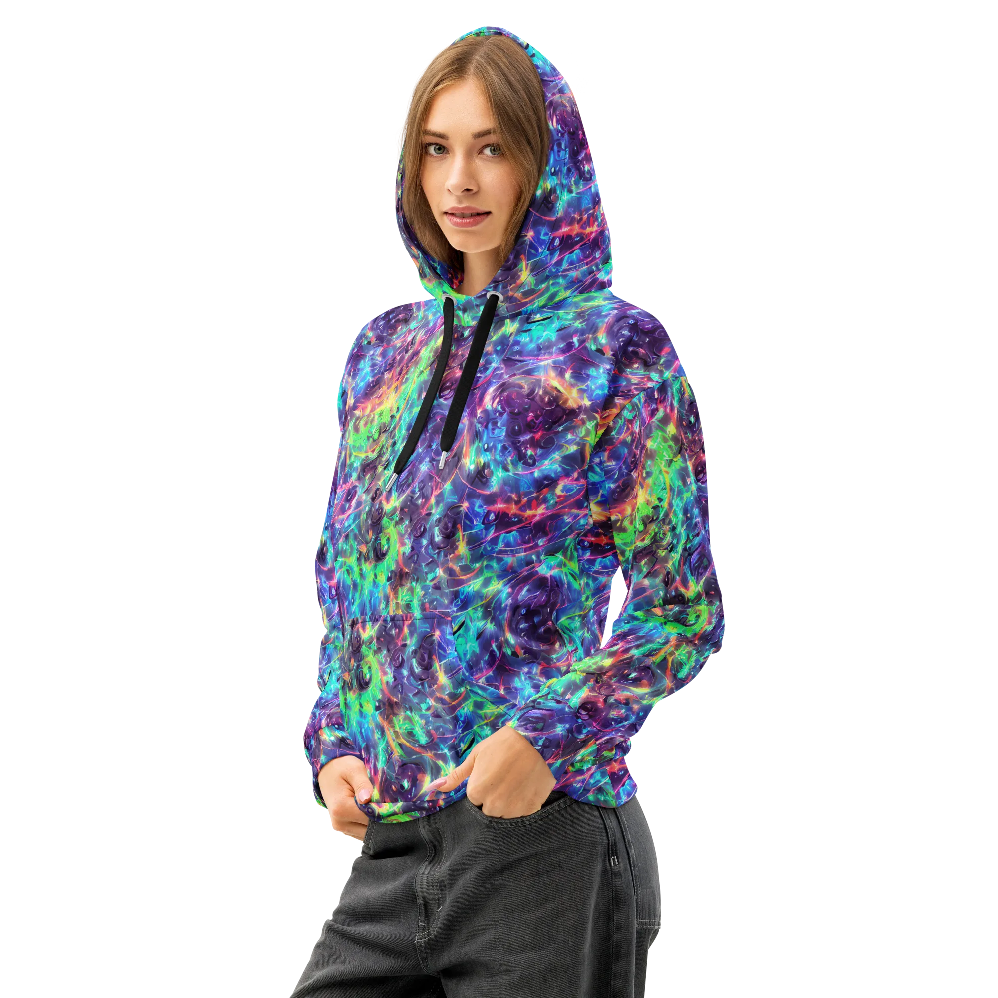Spectral Voltage on Cotton Hoodie — Left Front