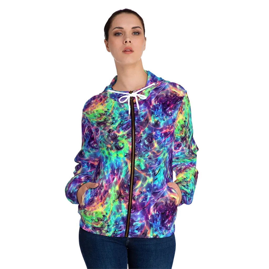 Spectral Voltage on Women's Full-Zip Hoodie — Front On Person