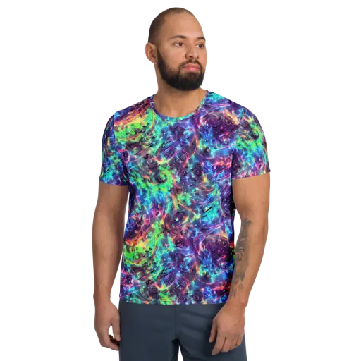 Spectral Voltage on a Men's Athletic T-Shirt