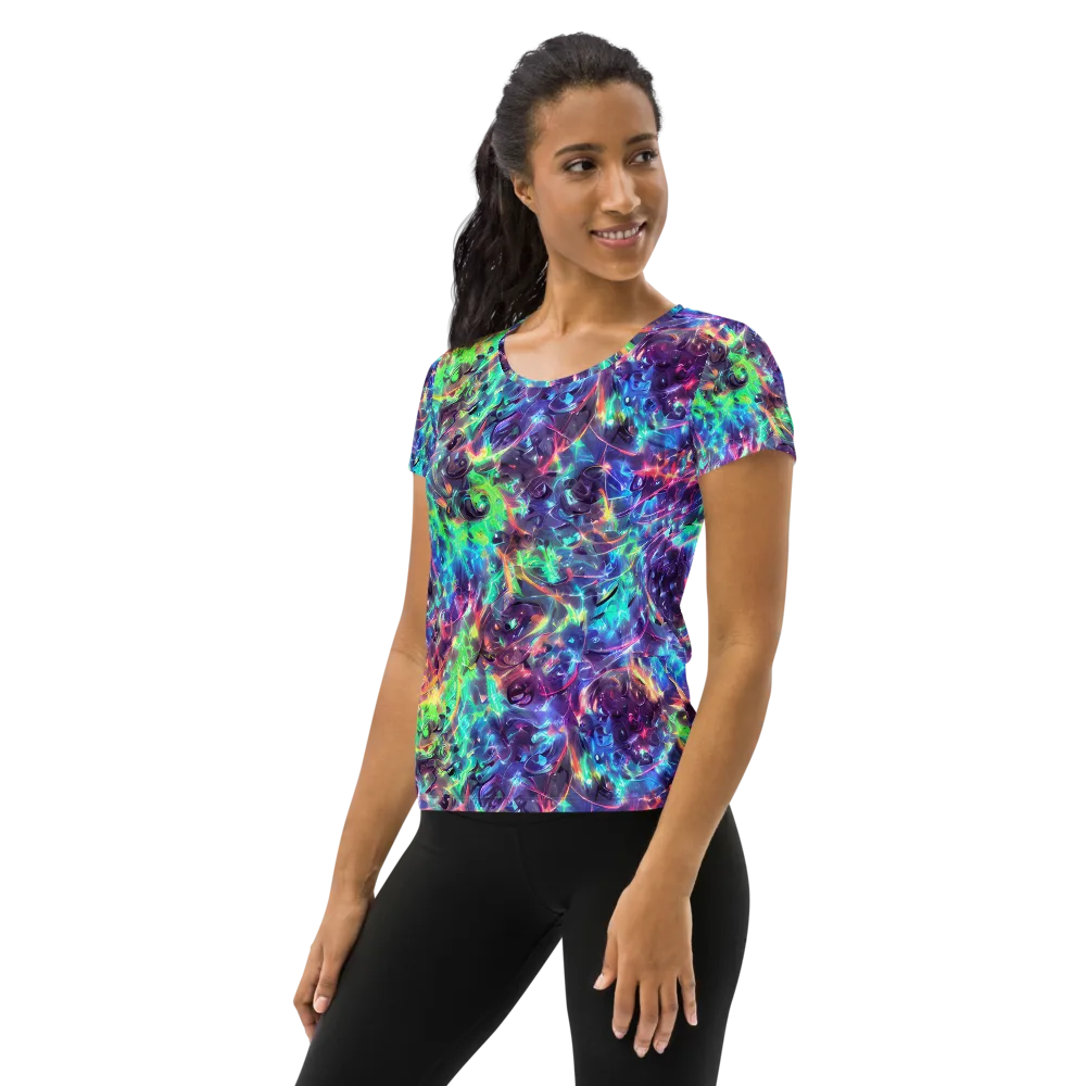 Spectral Voltage on Women's Athletic T-Shirt — Left