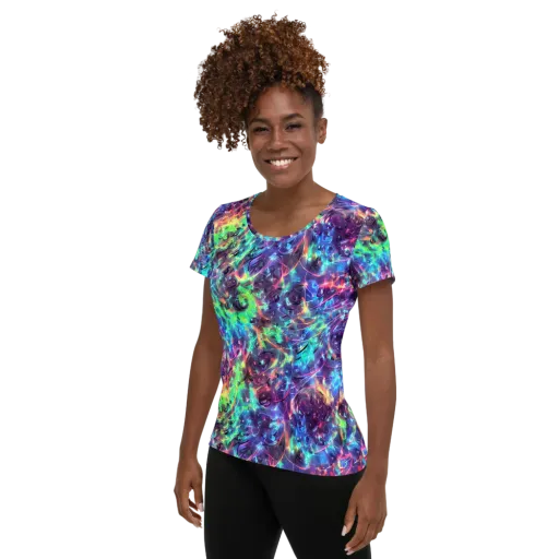 Spectral Voltage on a Women's Athletic T-Shirt