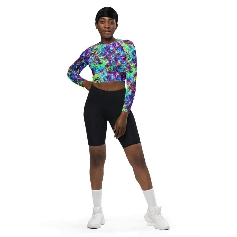 Spectral Voltage on Long Sleeve Crop Top — Front