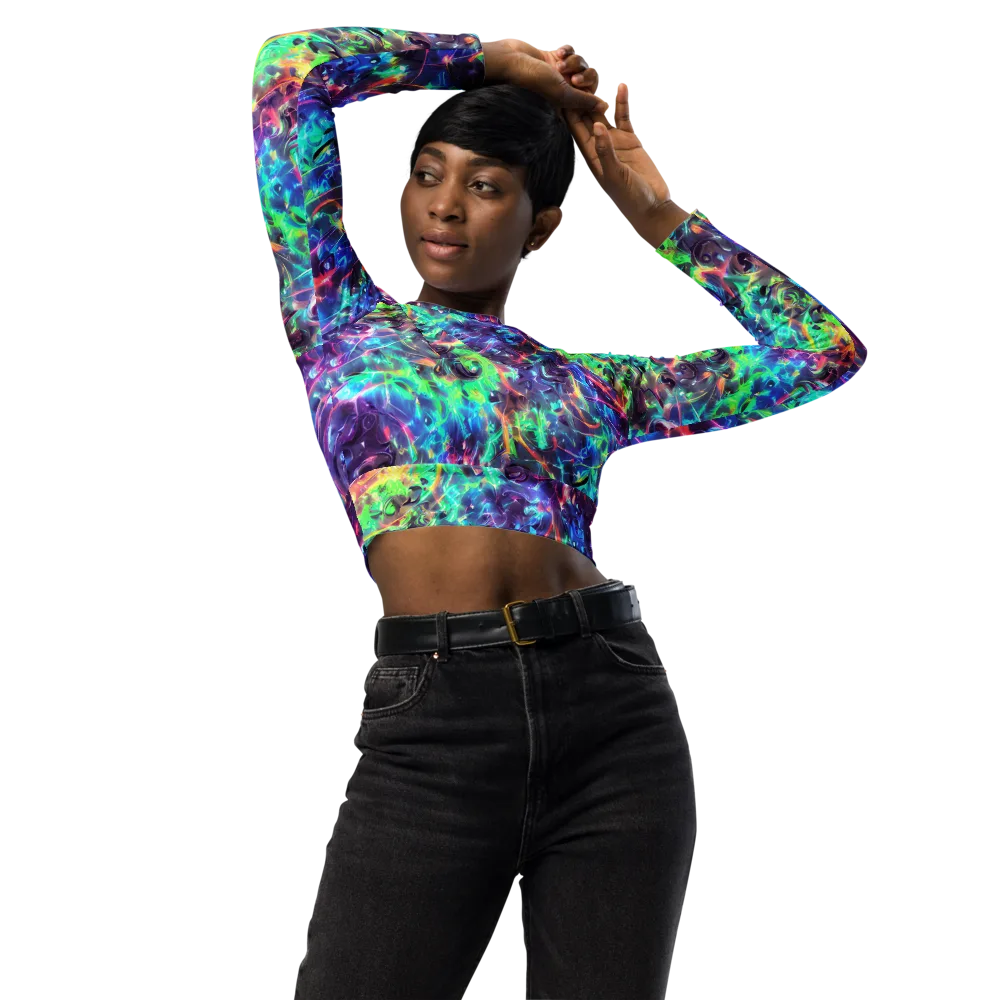 Spectral Voltage on Long Sleeve Crop Top — Front