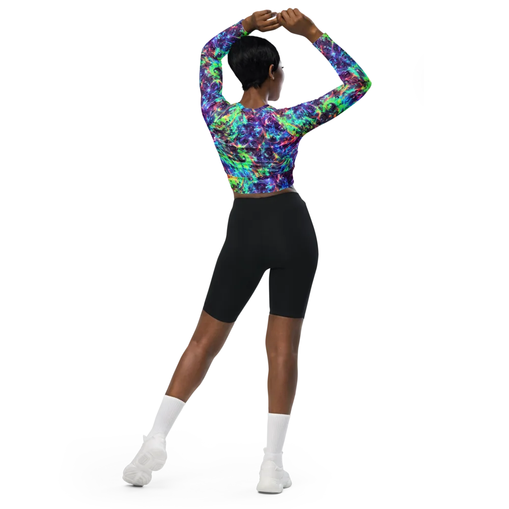 Spectral Voltage on Long Sleeve Crop Top — Back