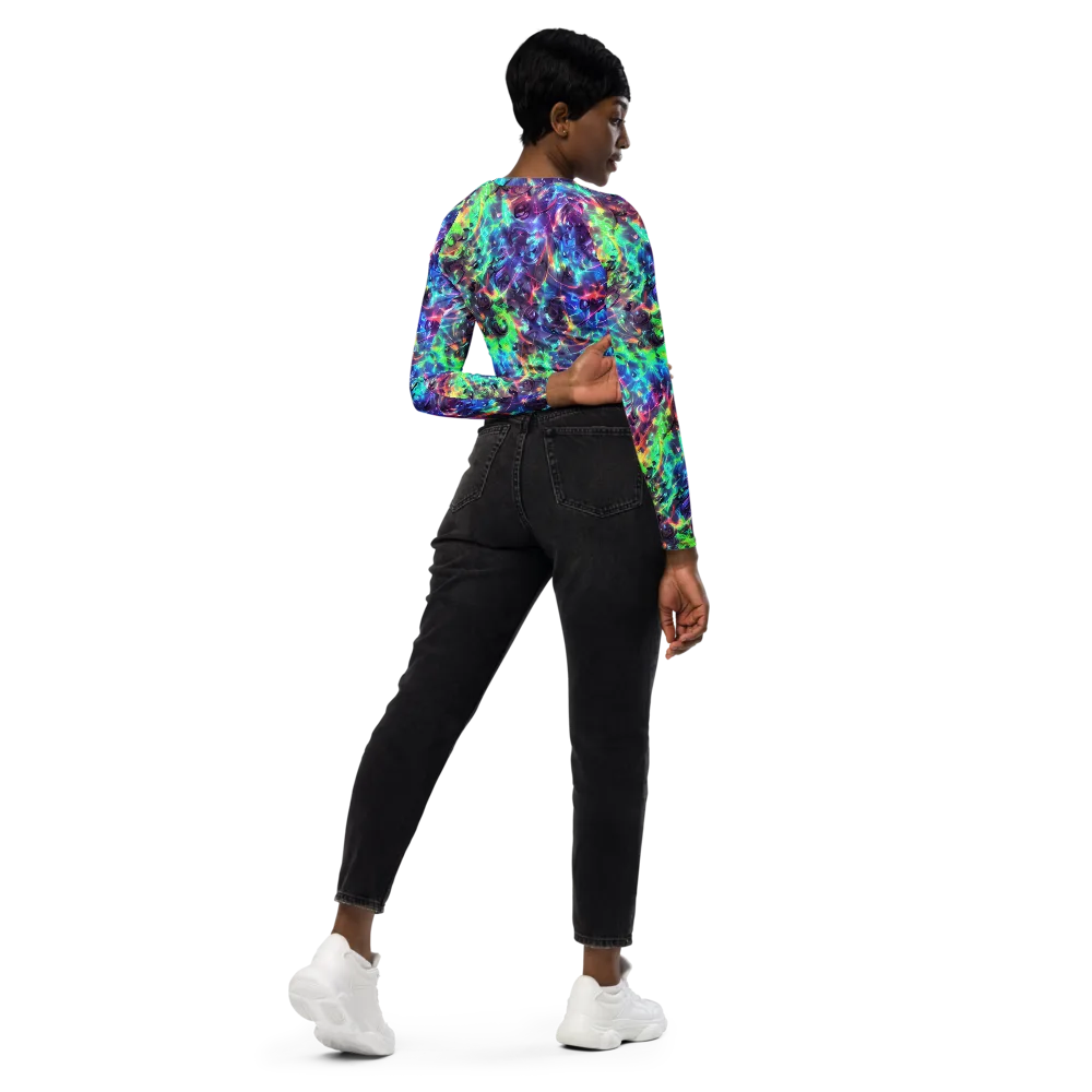 Spectral Voltage on Long Sleeve Crop Top — Right Back