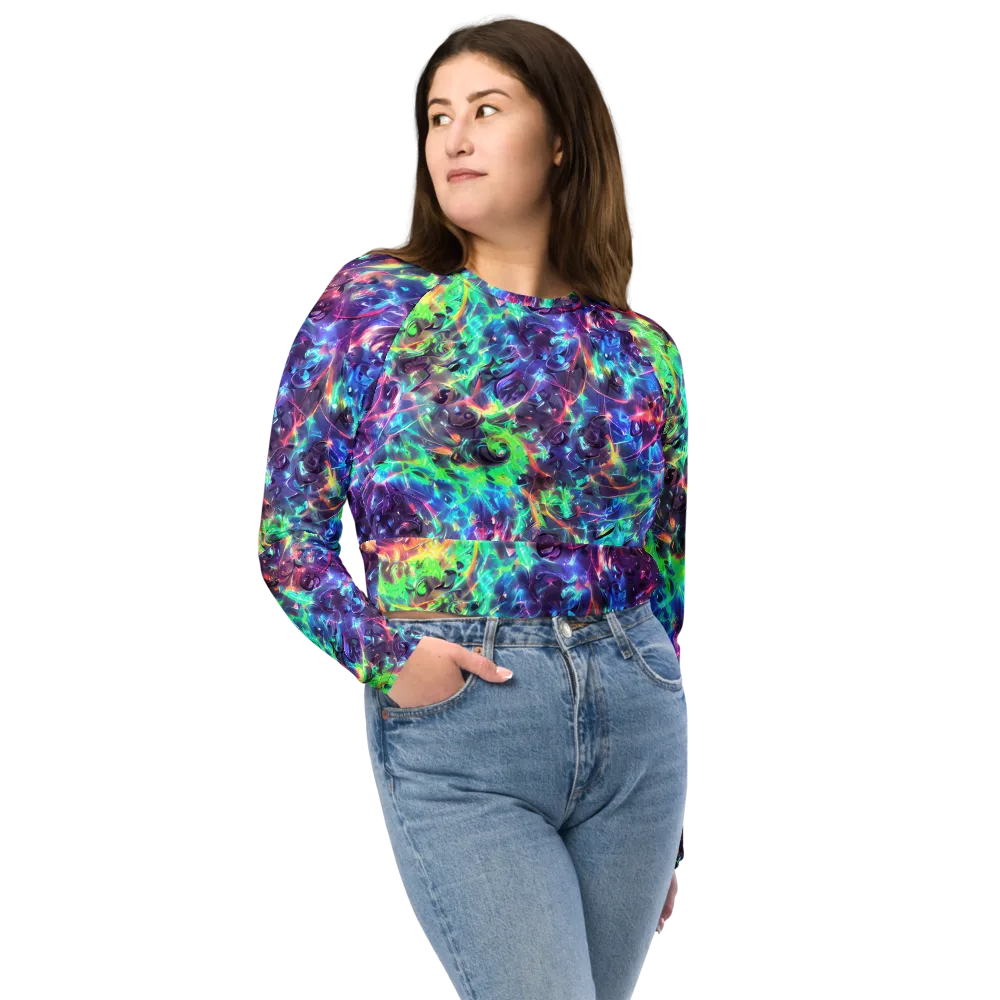 Spectral Voltage on Long Sleeve Crop Top — Front