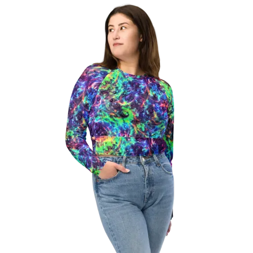 Spectral Voltage on a Long Sleeve Crop Top