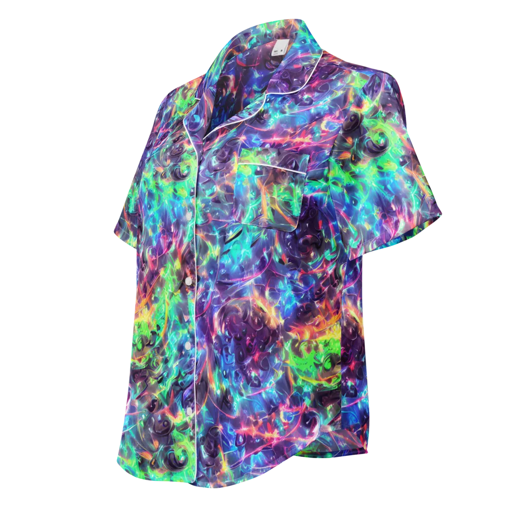 Spectral Voltage on Women's Short Sleeve Pajama Top — Left Front