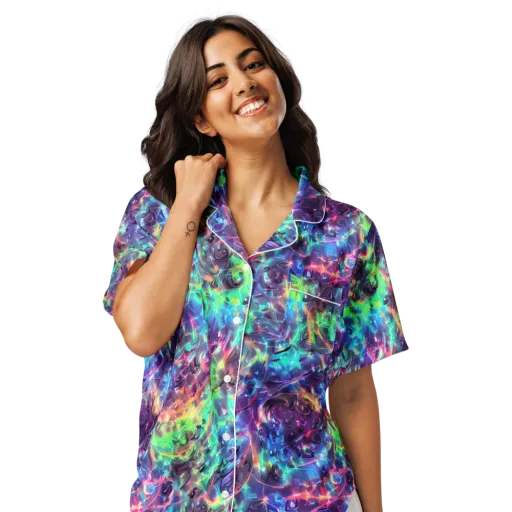 Spectral Voltage on a Women's Short Sleeve Pajama Top