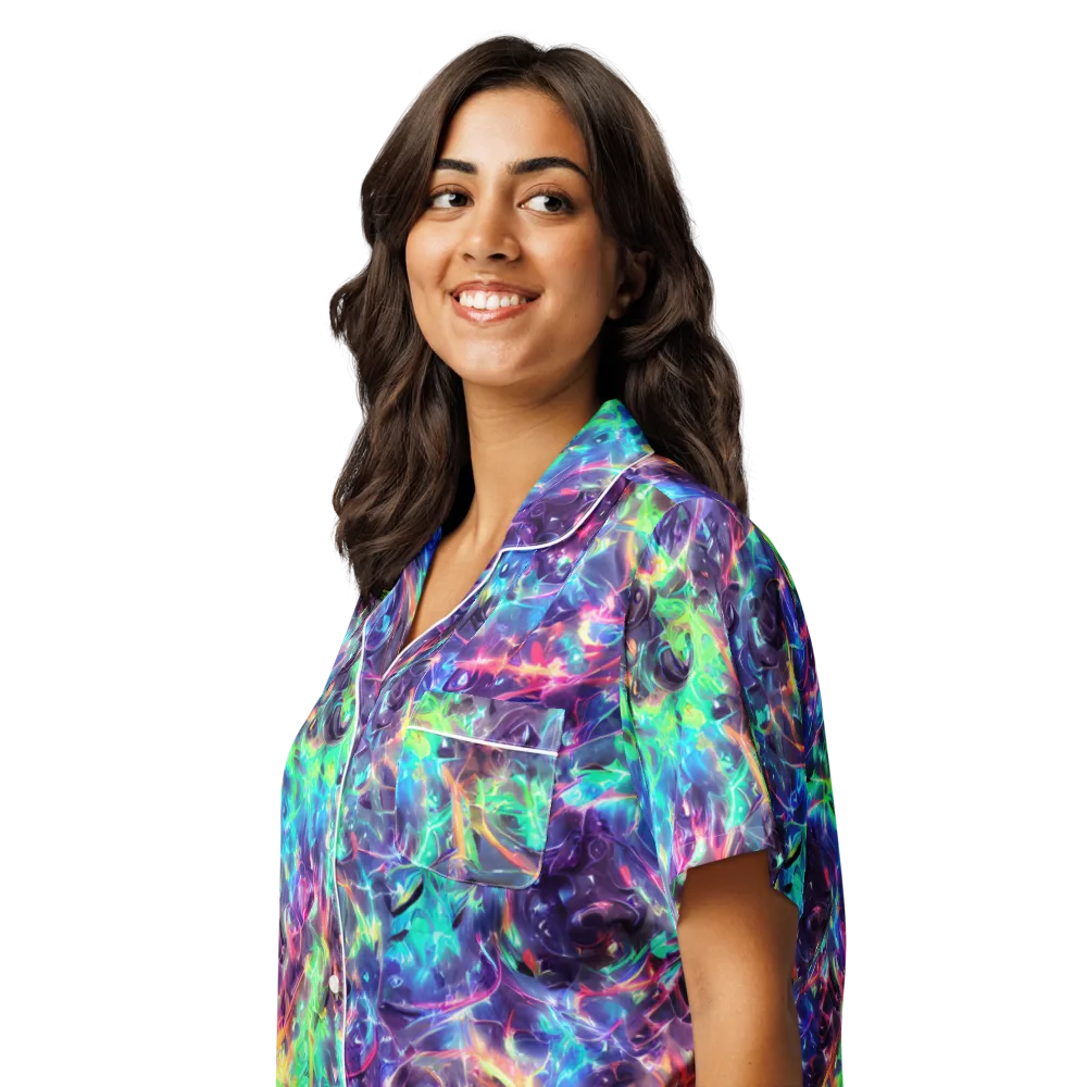 Spectral Voltage on Women's Short Sleeve Pajama Top — Left Front