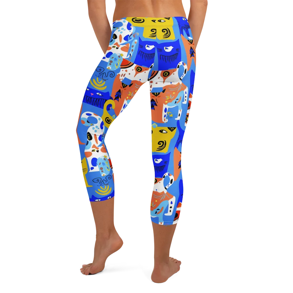 Electric Catwalk on Capri Leggings — Back