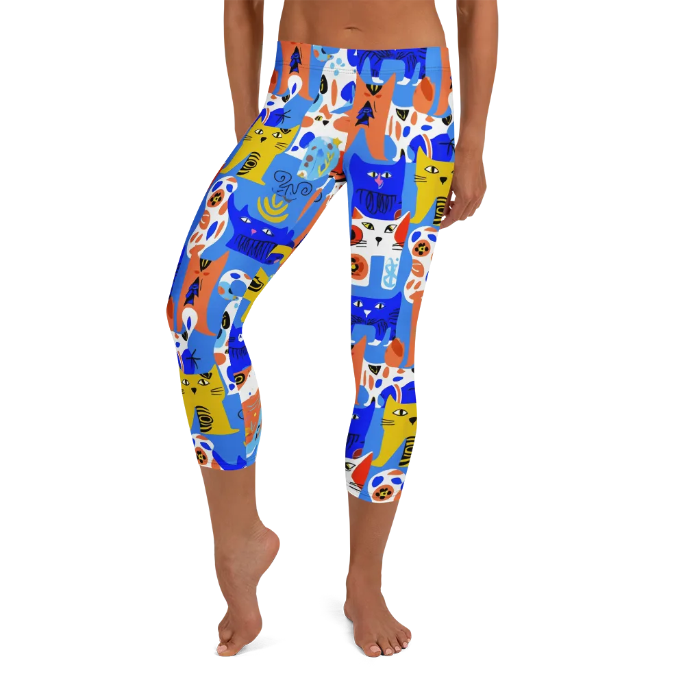 Electric Catwalk on Capri Leggings — Front