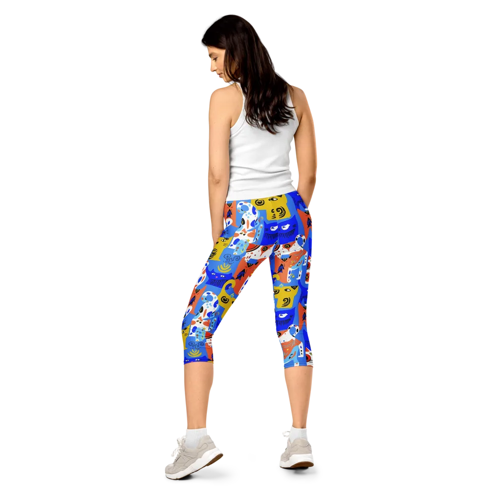 Electric Catwalk on Capri Leggings — Back
