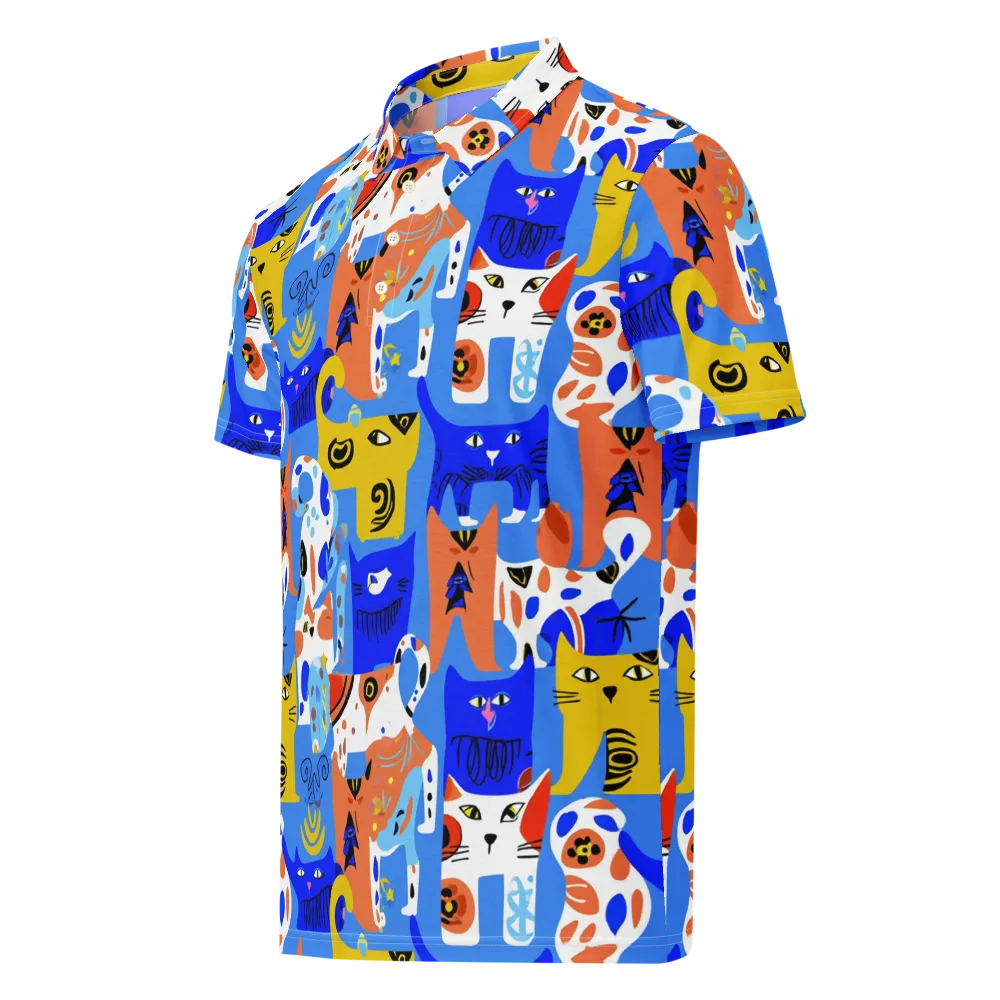 Electric Catwalk on Men's Slim Fit Polo Shirt — Left Front