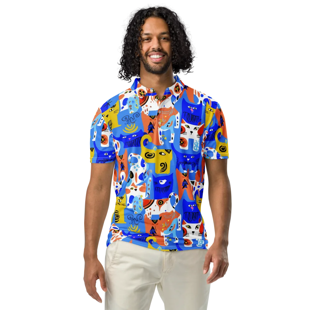 Electric Catwalk on Men's Slim Fit Polo Shirt — Front