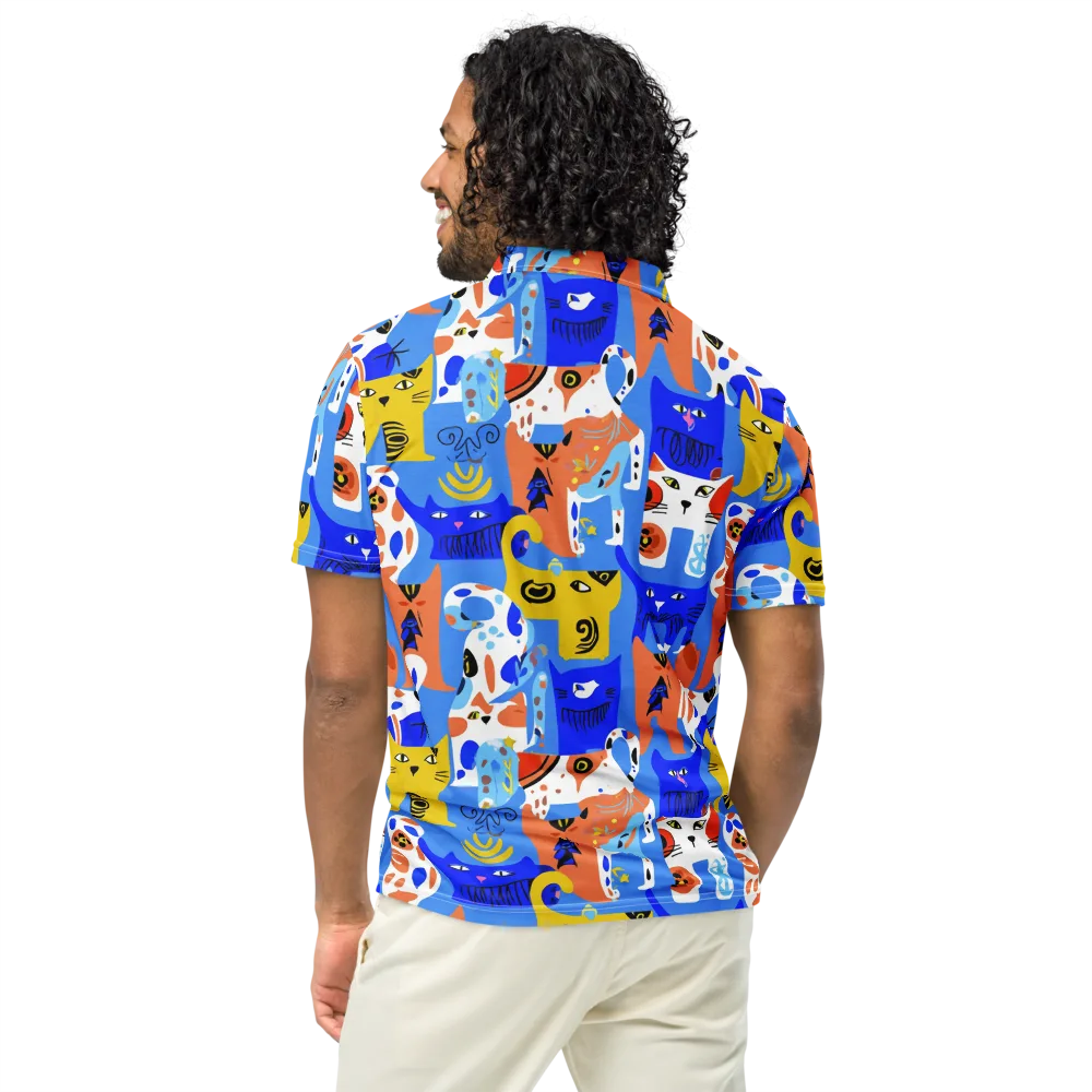 Electric Catwalk on Men's Slim Fit Polo Shirt — Back