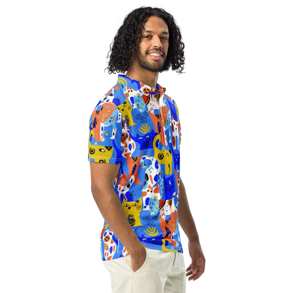 Electric Catwalk on Men's Slim Fit Polo Shirt — Right Front
