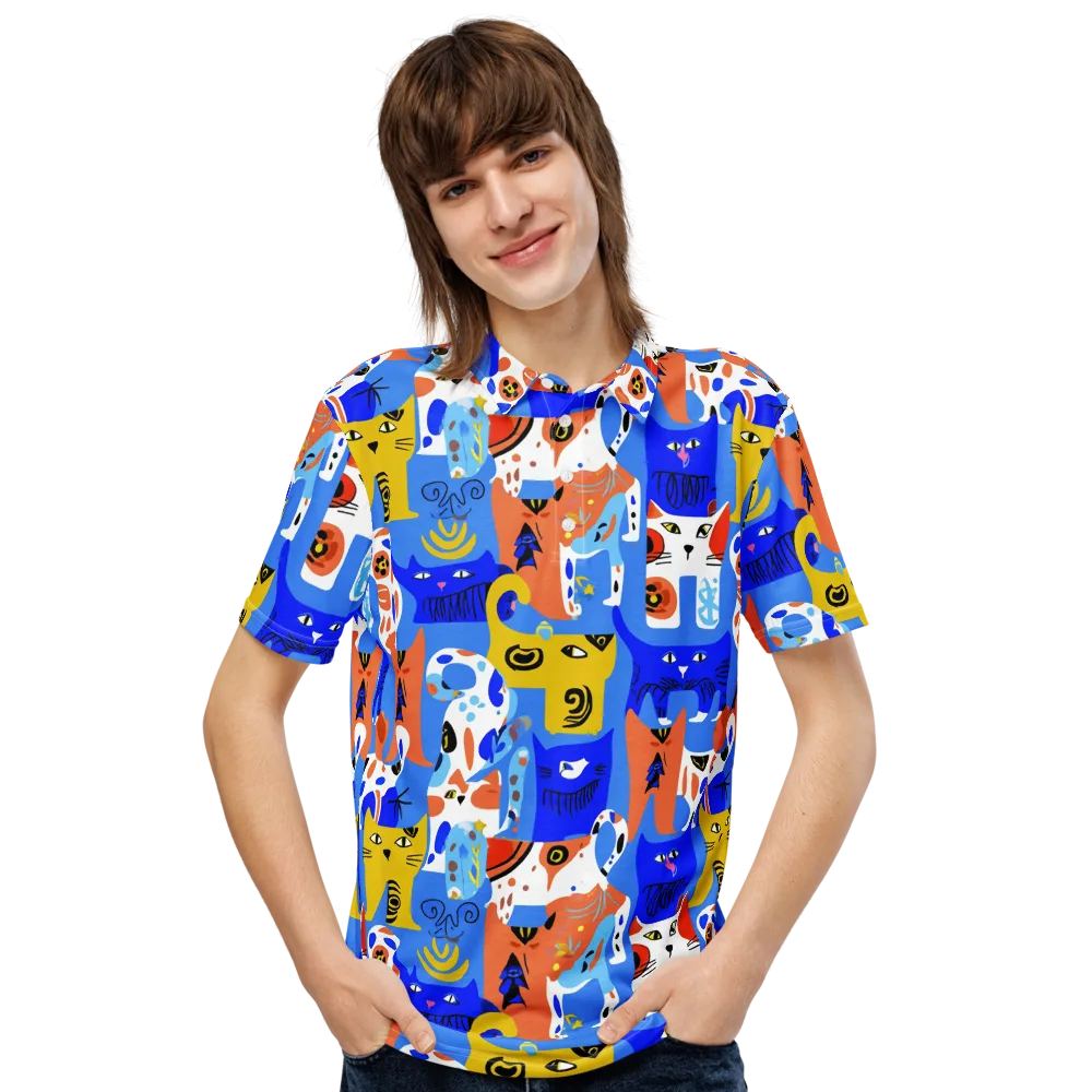Electric Catwalk on Men's Slim Fit Polo Shirt — Front