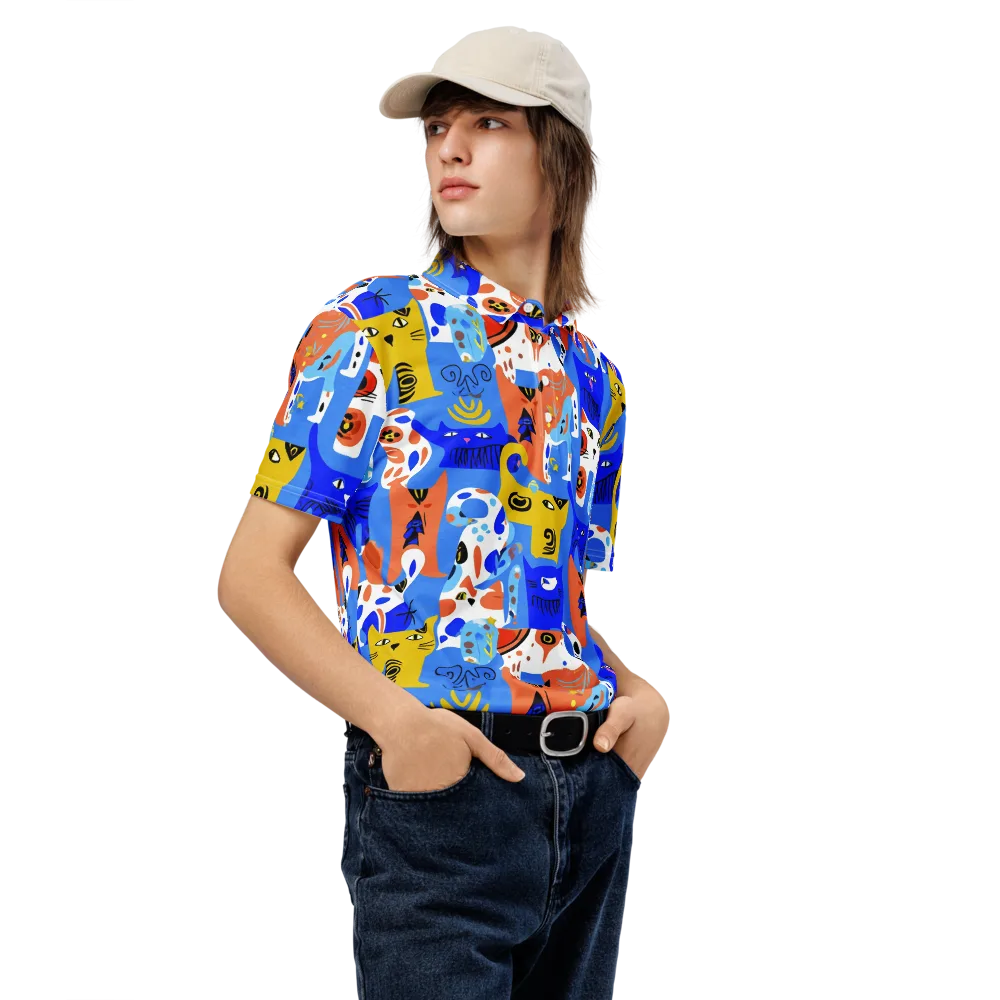 Electric Catwalk on Men's Slim Fit Polo Shirt — Right Front
