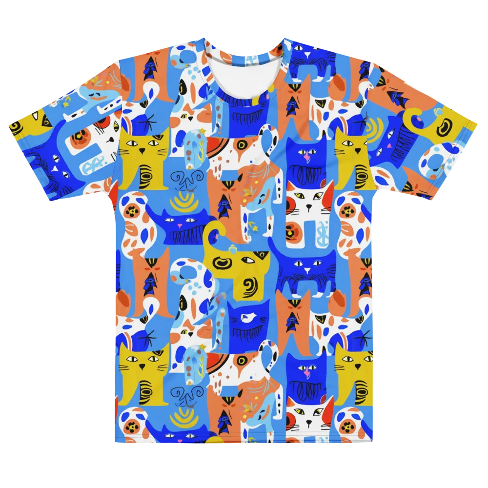 Electric Catwalk on Men's Cotton Crew Neck T-Shirt — Front