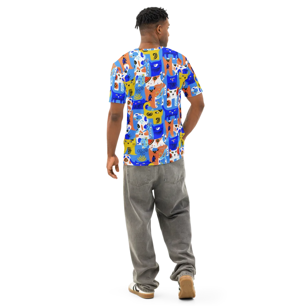 Electric Catwalk on Men's Cotton Crew Neck T-Shirt — Back