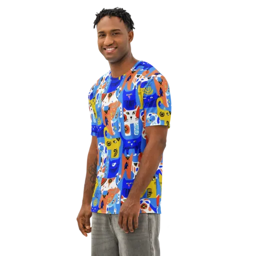Electric Catwalk on a Men's Cotton Crew Neck T-Shirt