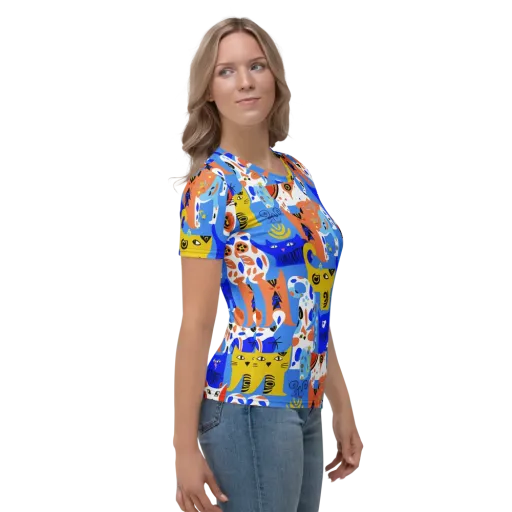Electric Catwalk on a Women's Crew Neck T-Shirt