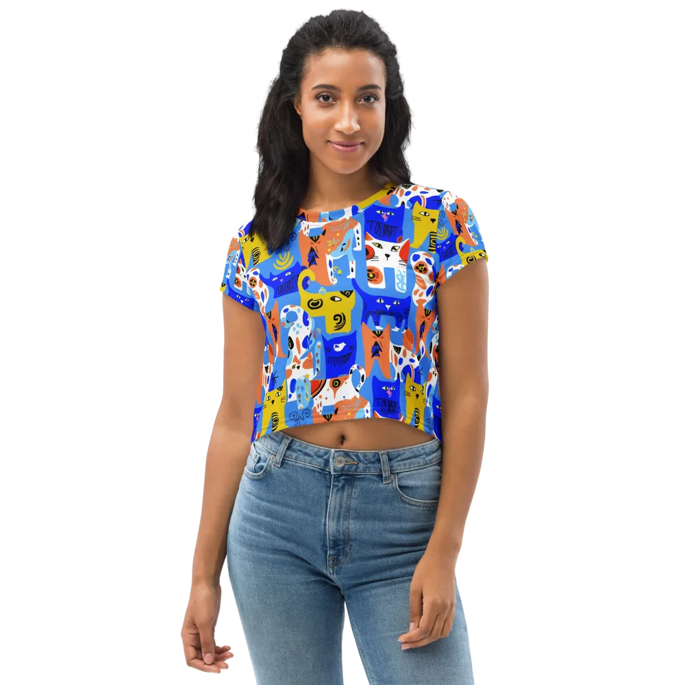Electric Catwalk on Crop Tee — Front