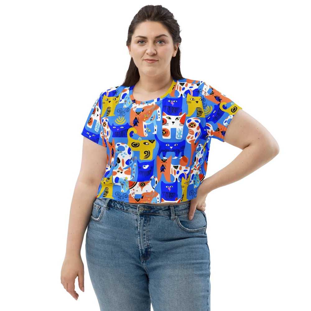 Electric Catwalk on Crop Tee — Front