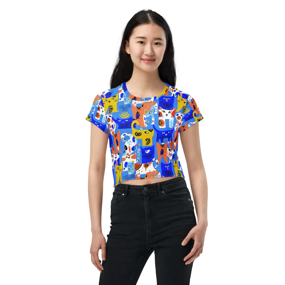 Electric Catwalk on Crop Tee — Front