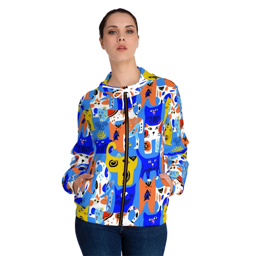 Electric Catwalk on Women's Full-Zip Hoodie — Front On Person