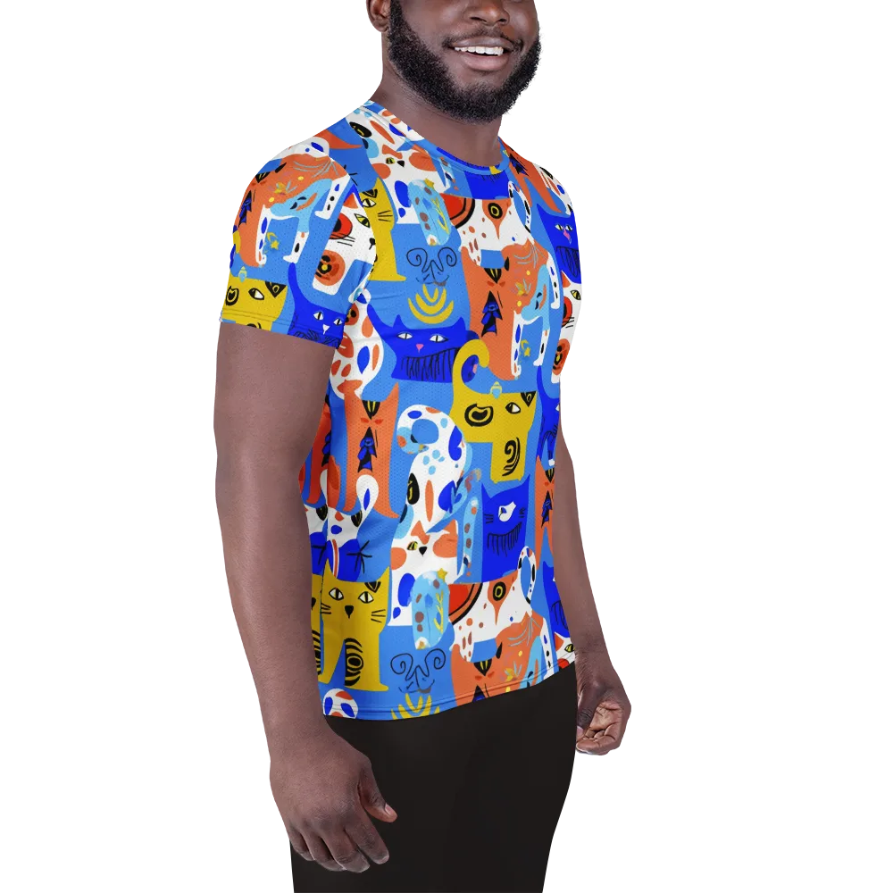 Electric Catwalk on Men's Athletic T-Shirt — Right