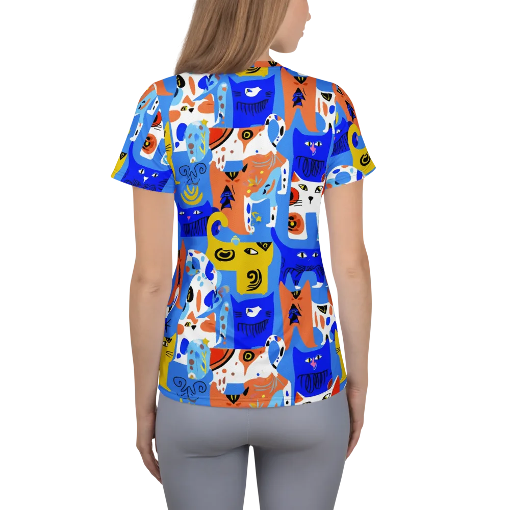 Electric Catwalk on Women's Athletic T-Shirt — Back