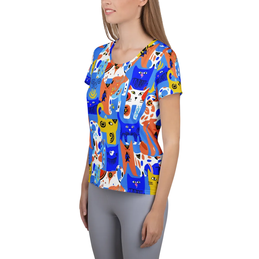 Electric Catwalk on Women's Athletic T-Shirt — Left