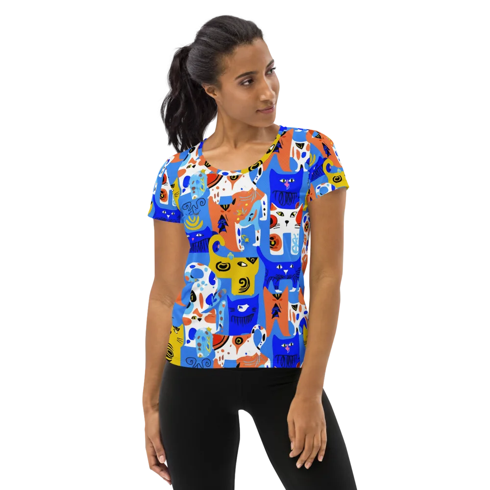 Electric Catwalk on Women's Athletic T-Shirt — Front