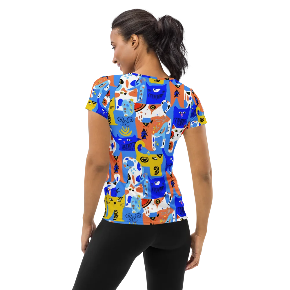 Electric Catwalk on Women's Athletic T-Shirt — Back