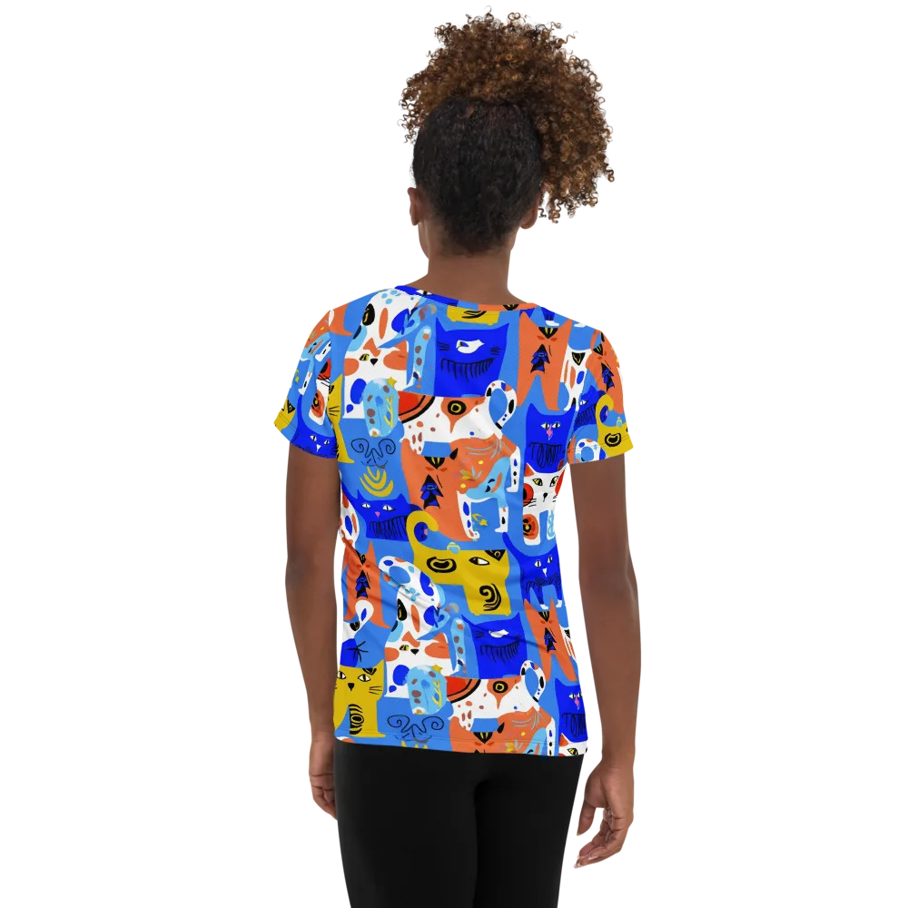 Electric Catwalk on Women's Athletic T-Shirt — Back