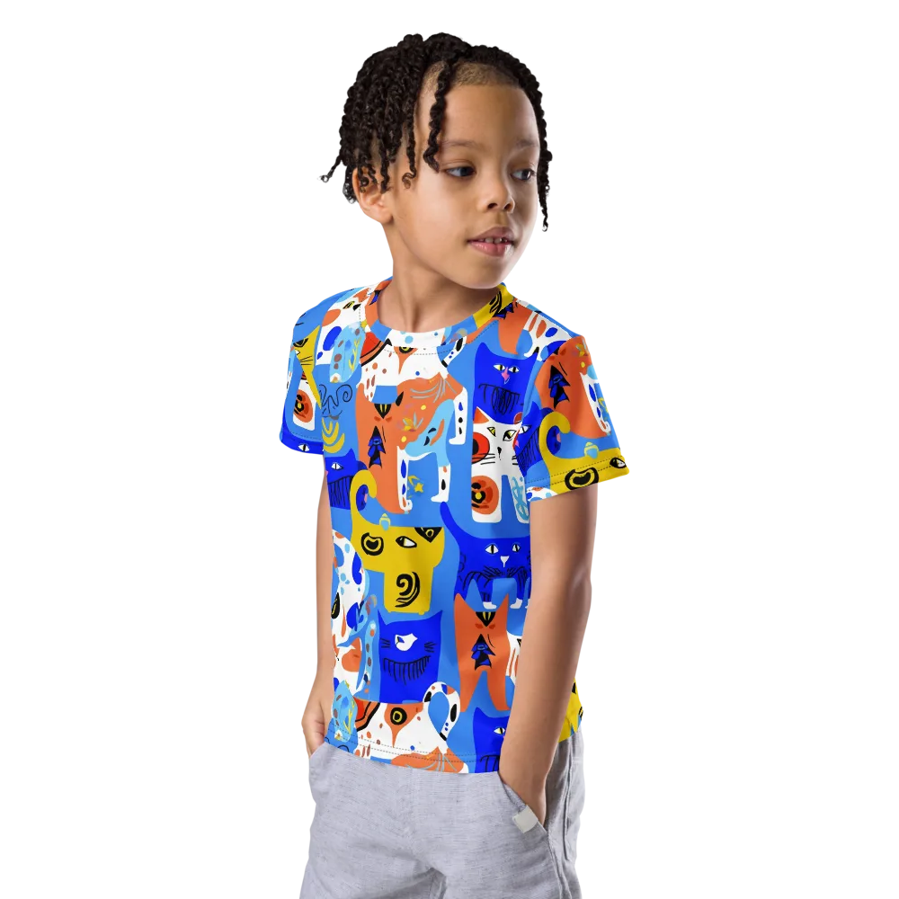 Electric Catwalk on Kids Crew Neck T-Shirt — Left Front
