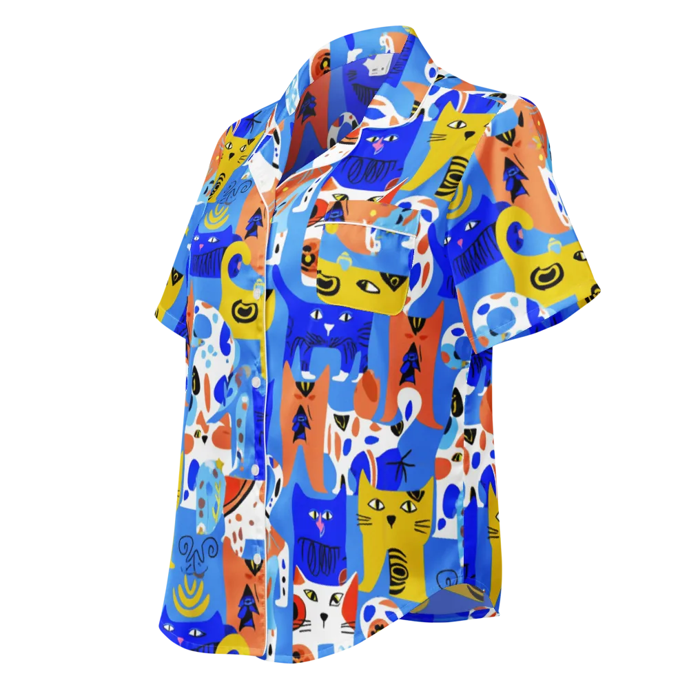 Electric Catwalk on Women's Short Sleeve Pajama Top — Left Front