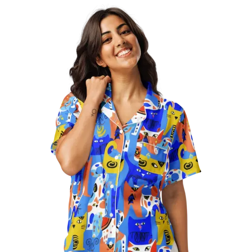 Electric Catwalk on a Women's Short Sleeve Pajama Top
