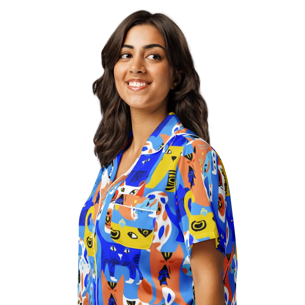 Electric Catwalk on Women's Short Sleeve Pajama Top — Left Front